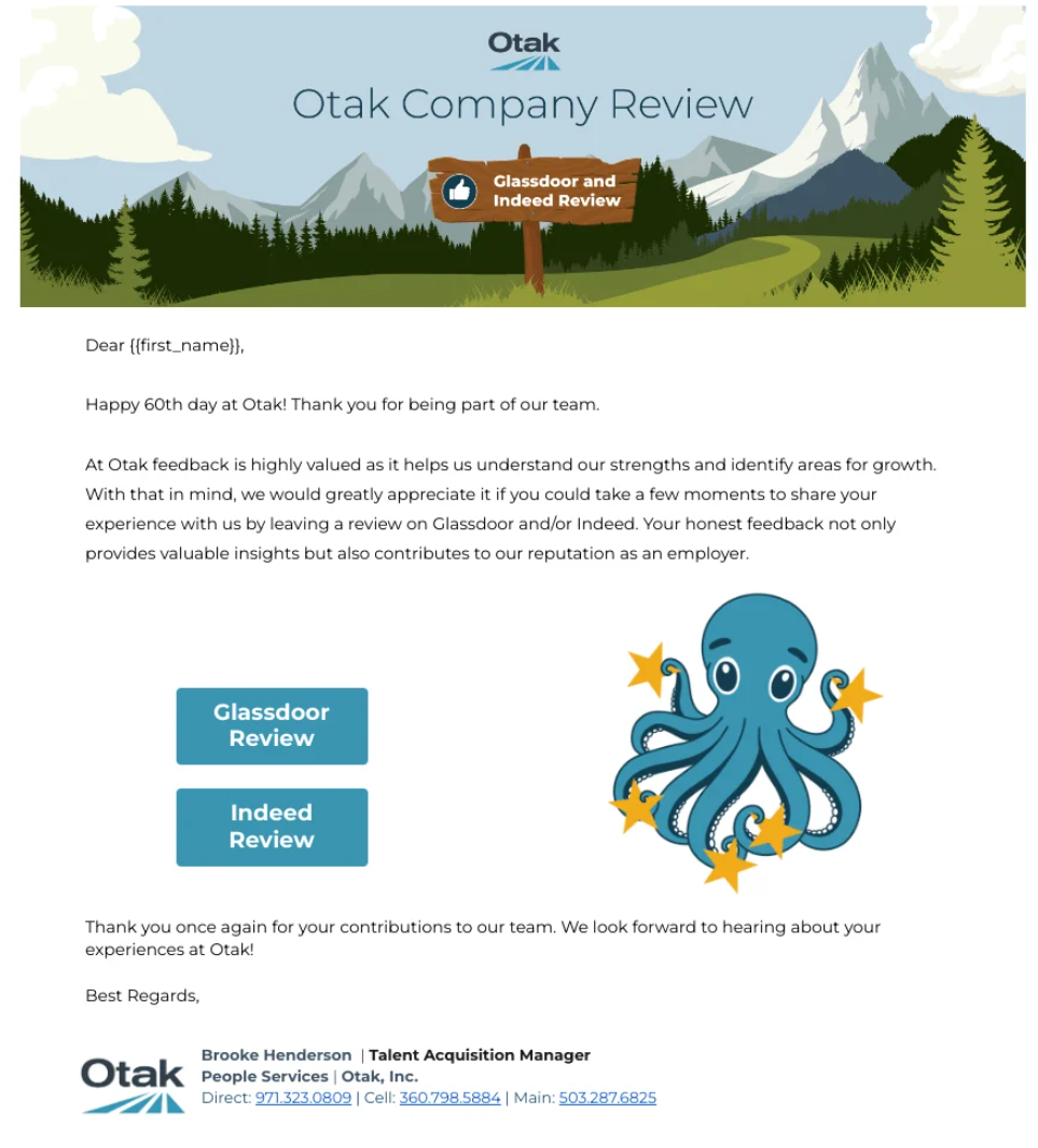 Glassdoor & Indeed Review Request
